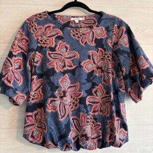 Chicos Floral Bubble Hem Top